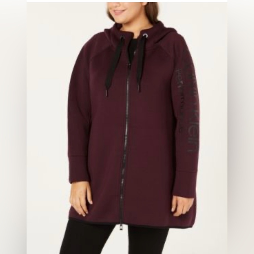 Calvin Klein Women's Performance Plus Hooded Warm Up Jacket  size small